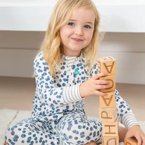 Barboteuse bleuets denim