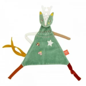 Doudou bébé L'Oiseau Bateau Z'anepasperdre Daim Vert