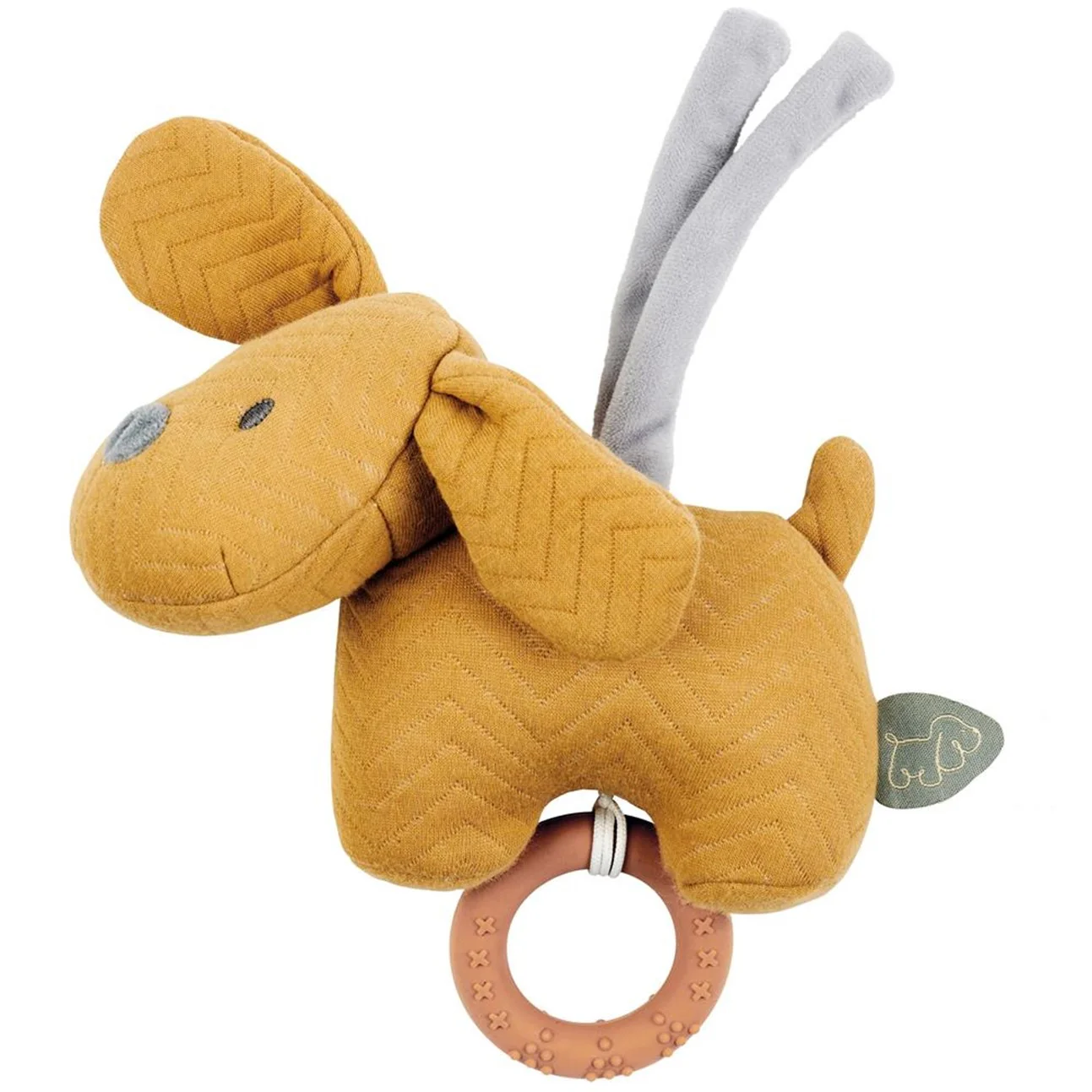 Nattou Charlie mini musical chien jacquard Caramel 18 cm