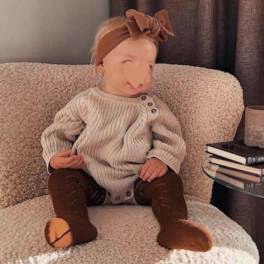 Barboteuse tricot beige