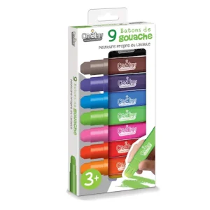 9 Batons de gouache