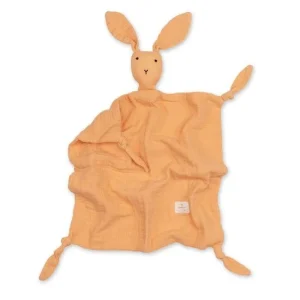 Doudou Bemini Bunny en mousseline de coton Abricot Biscuit 40 cm