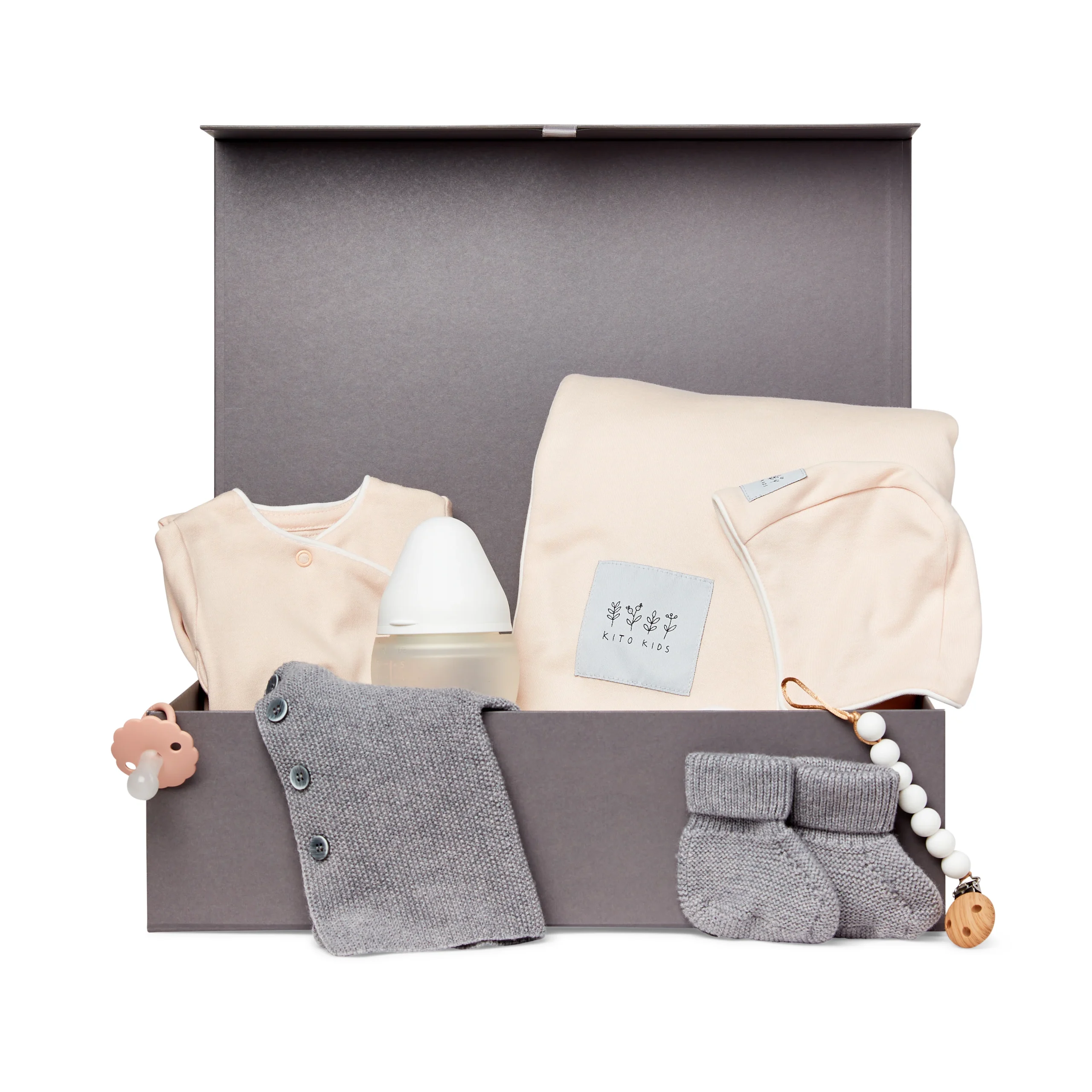 Coffret de naissance douceur mérinos - Rose
