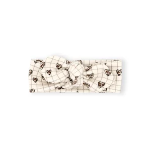 Bandeau maille coton bio carreau coeur graou