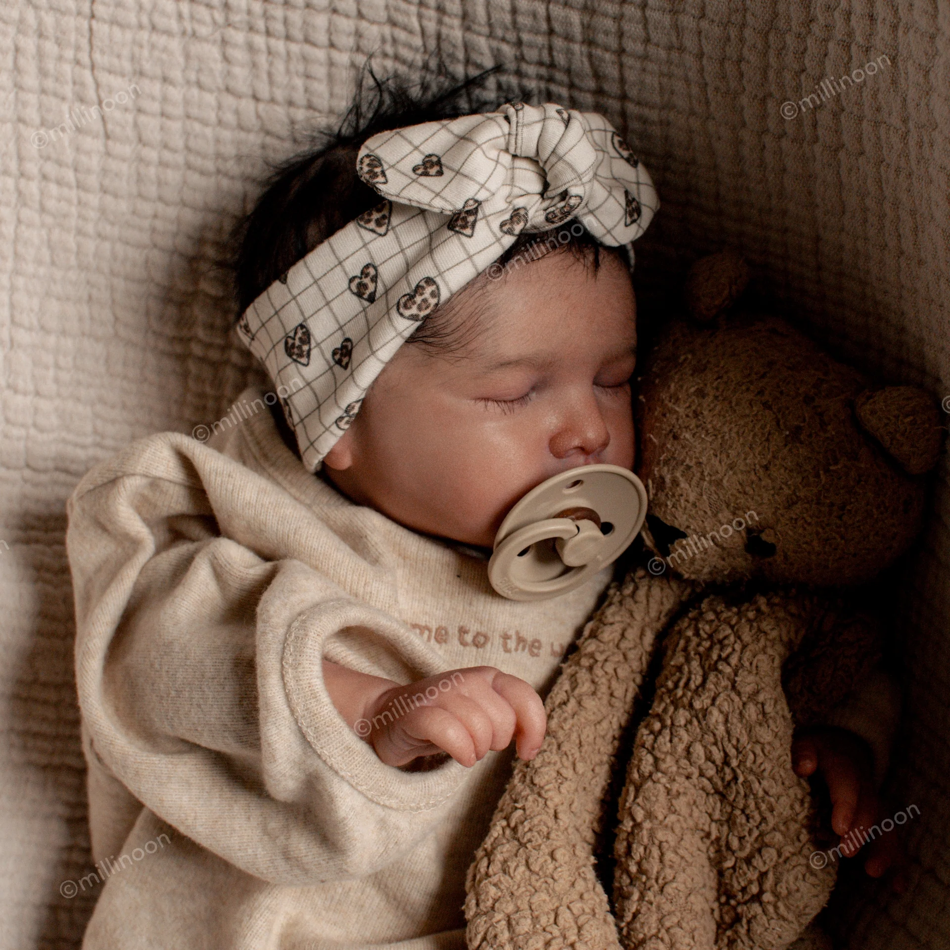 Bandeau maille coton bio carreau coeur graou – Image 2