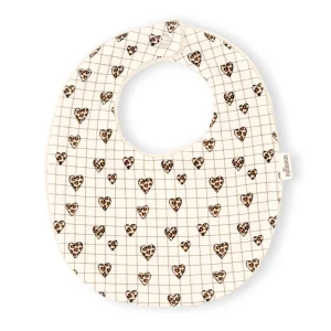 Bavoir maille coton bio carreau coeur graou