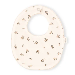 Bavoir maille coton bio fleuri écru