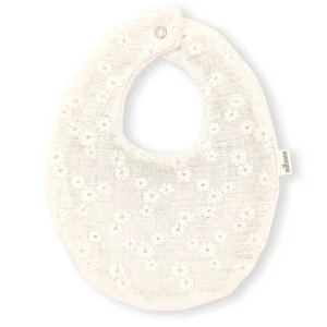 Bavoir gaze bio brodé fleur