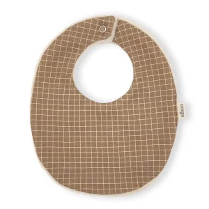 Bavoir maille coton bio carreau marron