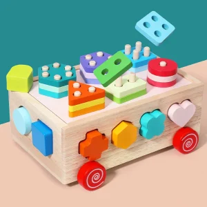 voiture de Tri Montessori en Bois - Apprentissage Ludique des Formes !