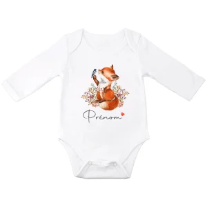 Body personnalisable "Renard et oiseau"